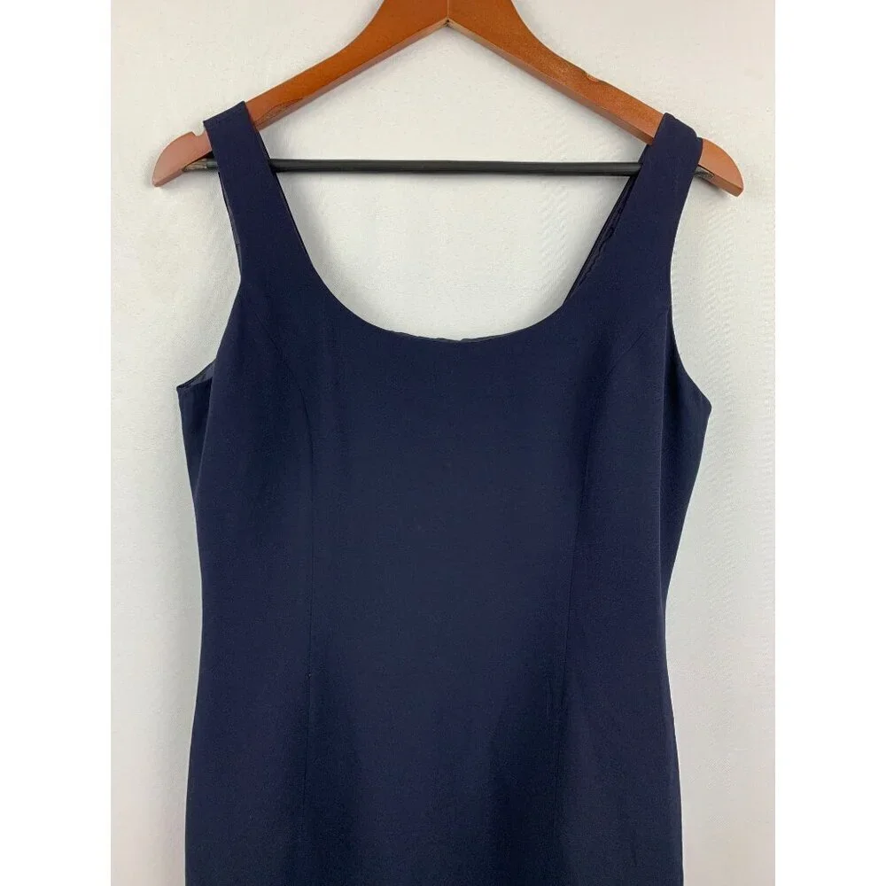 Jones New York Womens Navy Sleeveless Sheath Dress Size 14